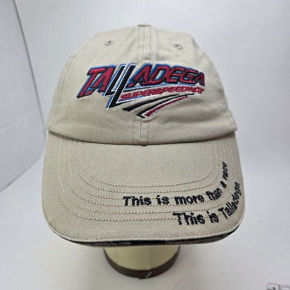 Talladega Superspeedway Hat NASCAR Racing Beige Adjustable Strap Cap - Picture 1 of 8